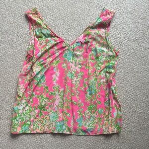 Lilly Pulitzer Pink and Green Sleeveless Tank Top